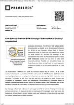 Communiqué de presse GAIN Software a reçu le label de qualité "Software made in Germany".